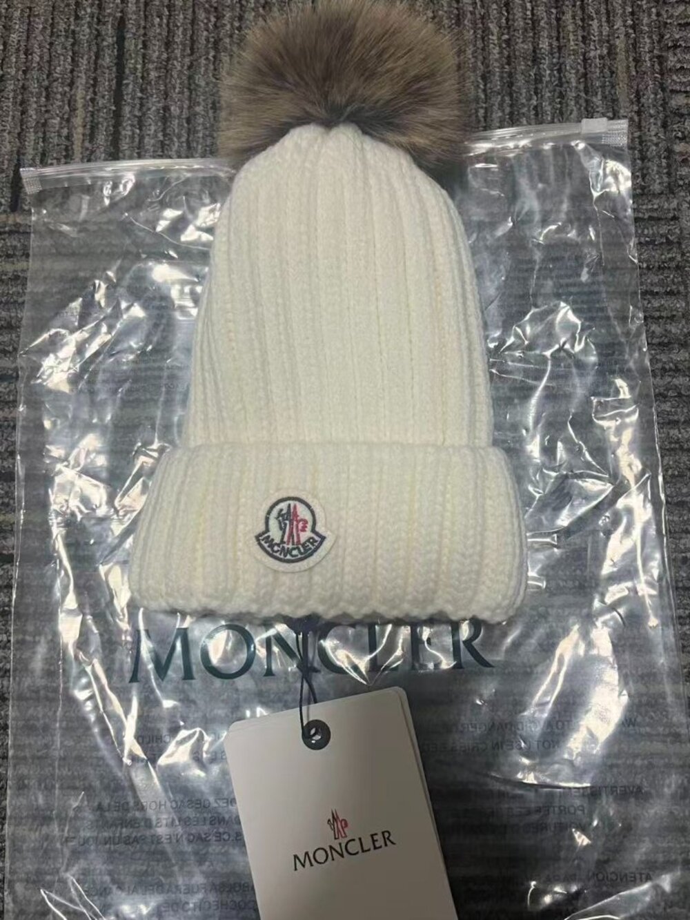 Women's White Moncler Hat